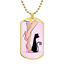 Collier en étiquette de chien Pink Cat Lady