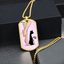 Collier en étiquette de chien Pink Cat Lady