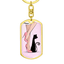 Pink Cat Lady Legs Keychain