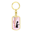 Pink Cat Lady Legs Keychain