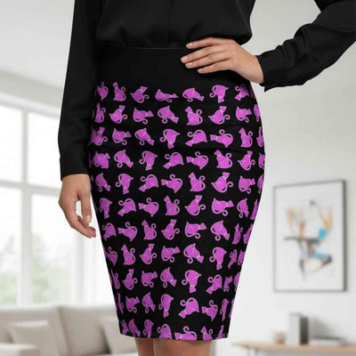 Pink Cat Pencil Skirt - Polished Yet Playful