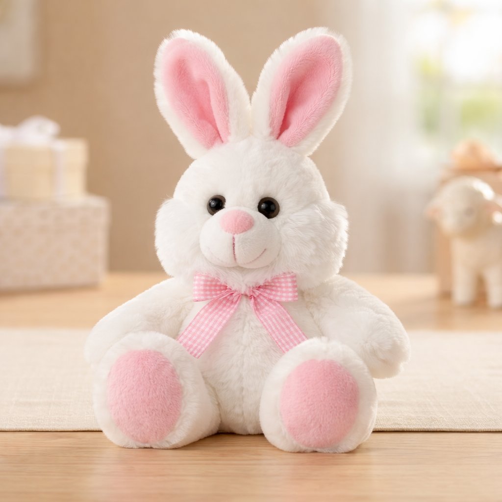 Peluche Lapin Rose Premium - Compagnon Câlin de 13 Pouces