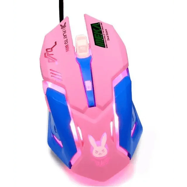 Pink Wired Gaming Mouse with 6 Buttons and 3200 DPI