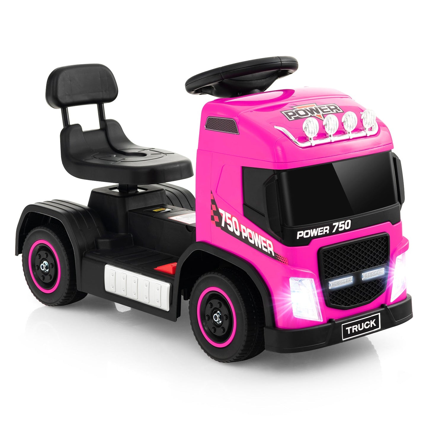 6V Kids Electric Ride-on Truck with Adjustable Seat - Pink