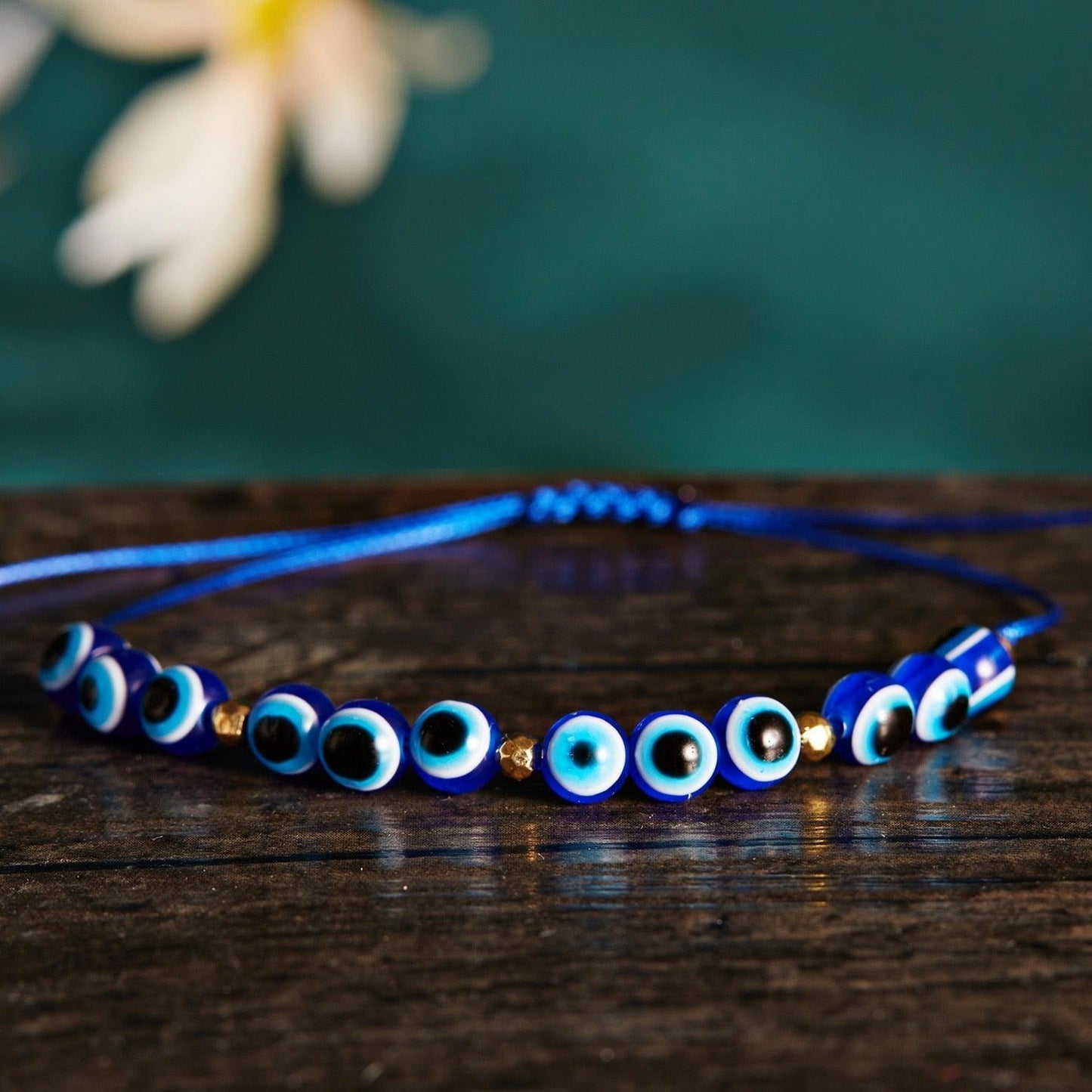 Pinky Promise Blue Bracelet Set - Colorful Crystal Bead Rope Chain