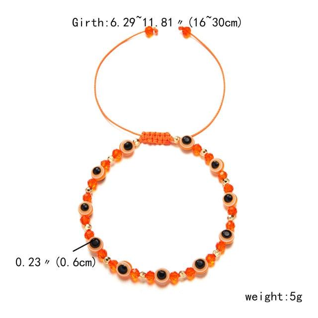 Pinky Promise Blue Bracelet Set - Colorful Crystal Bead Rope Chain