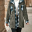 Plaid Contrast Dropped Shoulder Coat