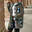 Plaid Contrast Dropped Shoulder Coat