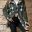 Plaid Contrast Dropped Shoulder Coat