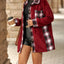 Plaid Contrast Dropped Shoulder Coat