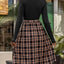Plaid Mock Neck Long Sleeve Dress - Korvel