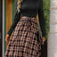 Plaid Mock Neck Long Sleeve Dress - Korvel