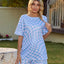 Plaid Round Neck Top and Shorts Lounge Set - Korvel