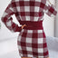 Plaid Round Neck Top and Skirt Sweater Set - Korvel