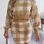 Plaid Round Neck Top and Skirt Sweater Set - Korvel