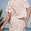 Plaid Short Sleeve Top and Shorts Set - Korvel