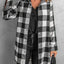 Plaid Snap Down Long Sleeve Jacket - Korvel