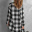 Plaid Snap Down Long Sleeve Jacket - Korvel