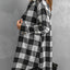 Plaid Snap Down Long Sleeve Jacket - Korvel