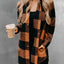 Plaid Snap Down Long Sleeve Jacket - Korvel