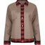 Plaid Trim Long Sleeve Jacket