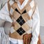 Plaid V-Neck Sweater Vest - Korvel