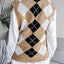 Plaid V-Neck Sweater Vest - Korvel