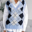 Plaid V-Neck Sweater Vest - Korvel