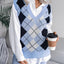 Plaid V-Neck Sweater Vest - Korvel