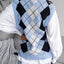 Plaid V-Neck Sweater Vest - Korvel