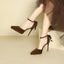Platform Pointed Toe Ankle Strap Stiletto Pumps - Korvel