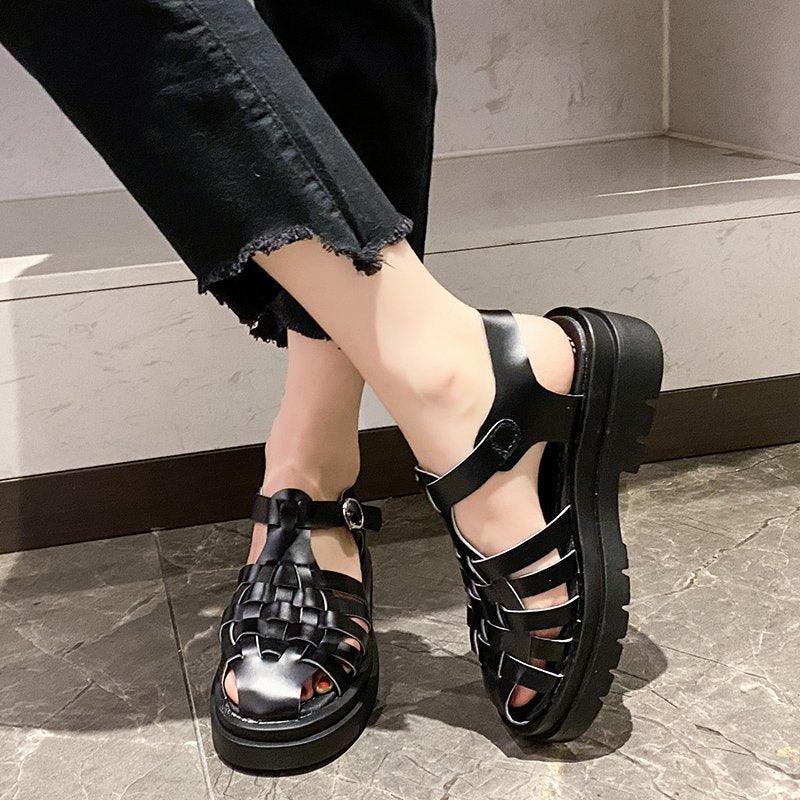 Sandales à plateforme pour femmes avec boucle - Chaussures d'été élégantes