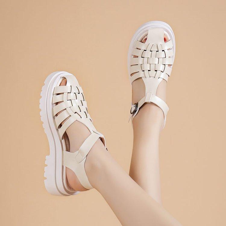 Sandales à plateforme pour femmes avec boucle - Chaussures d'été élégantes