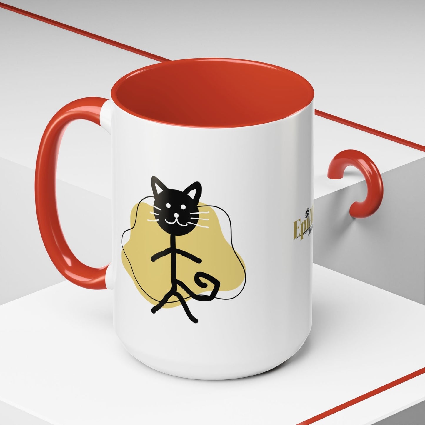 Taza de café con acento de gato juguetón - 11oz y 15oz
