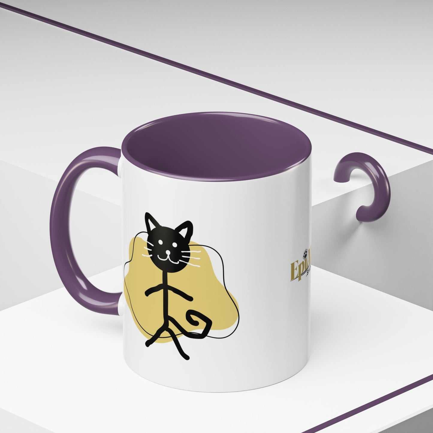 Taza de café con acento de gato juguetón - 11oz y 15oz