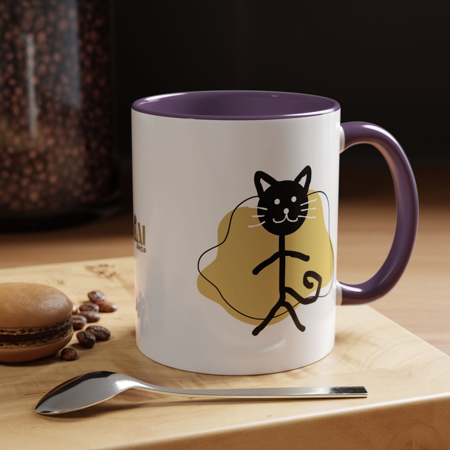Taza de café con acento de gato juguetón - 11oz y 15oz