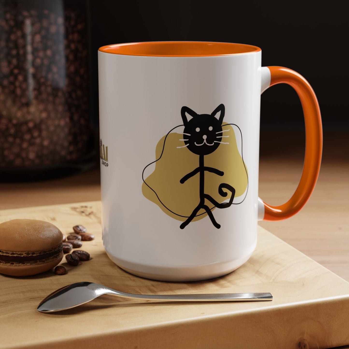 Taza de café con acento de gato juguetón - 11oz y 15oz