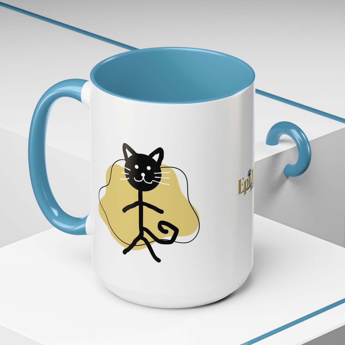 Taza de café con acento de gato juguetón - 11oz y 15oz