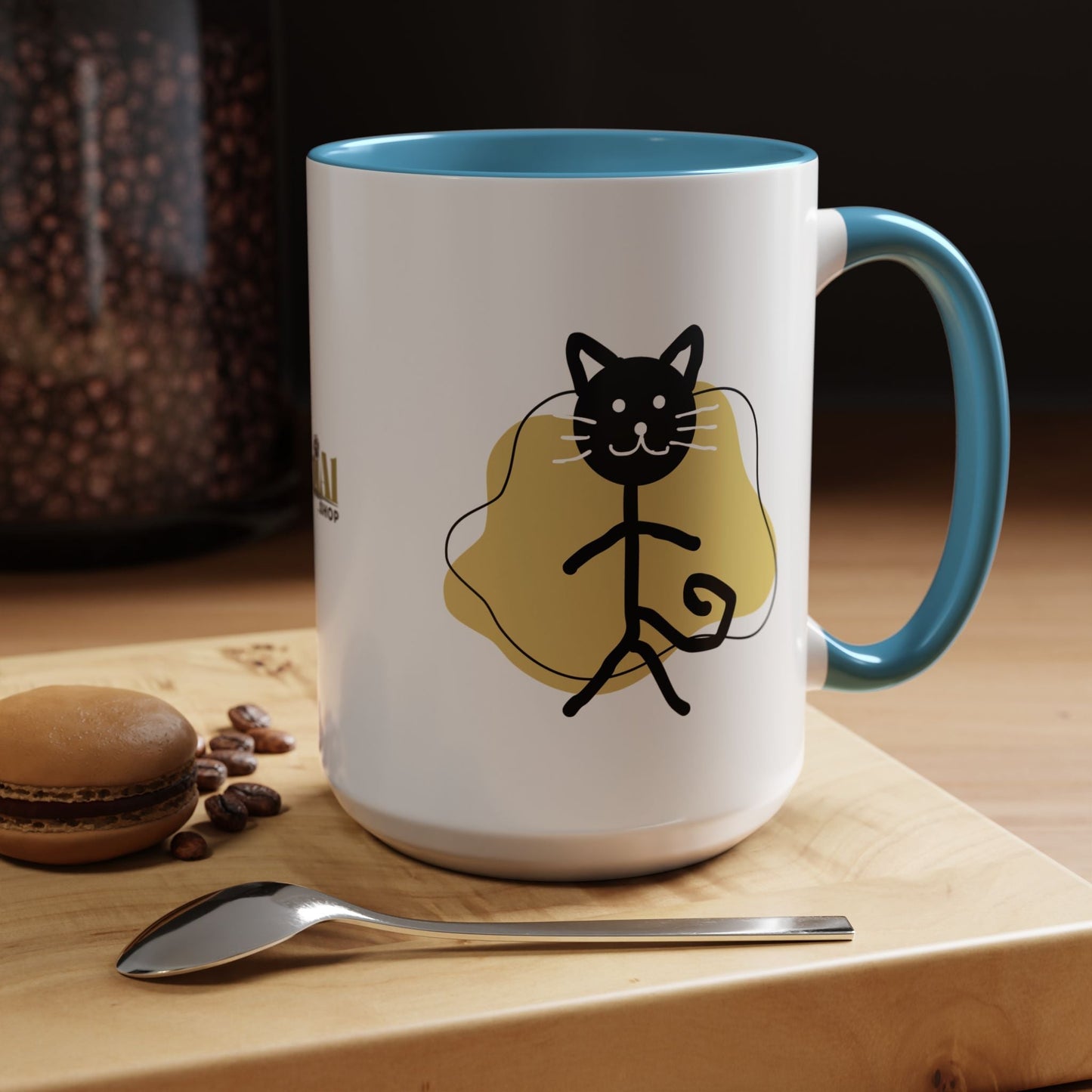 Taza de café con acento de gato juguetón - 11oz y 15oz