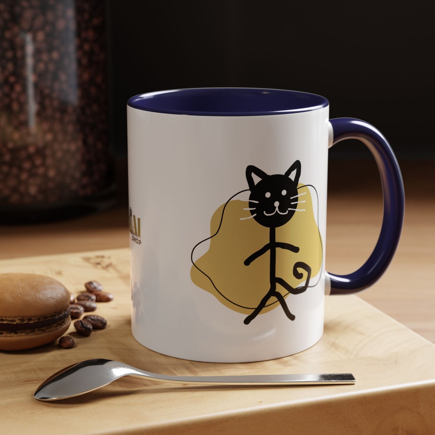 Taza de café con acento de gato juguetón - 11oz y 15oz