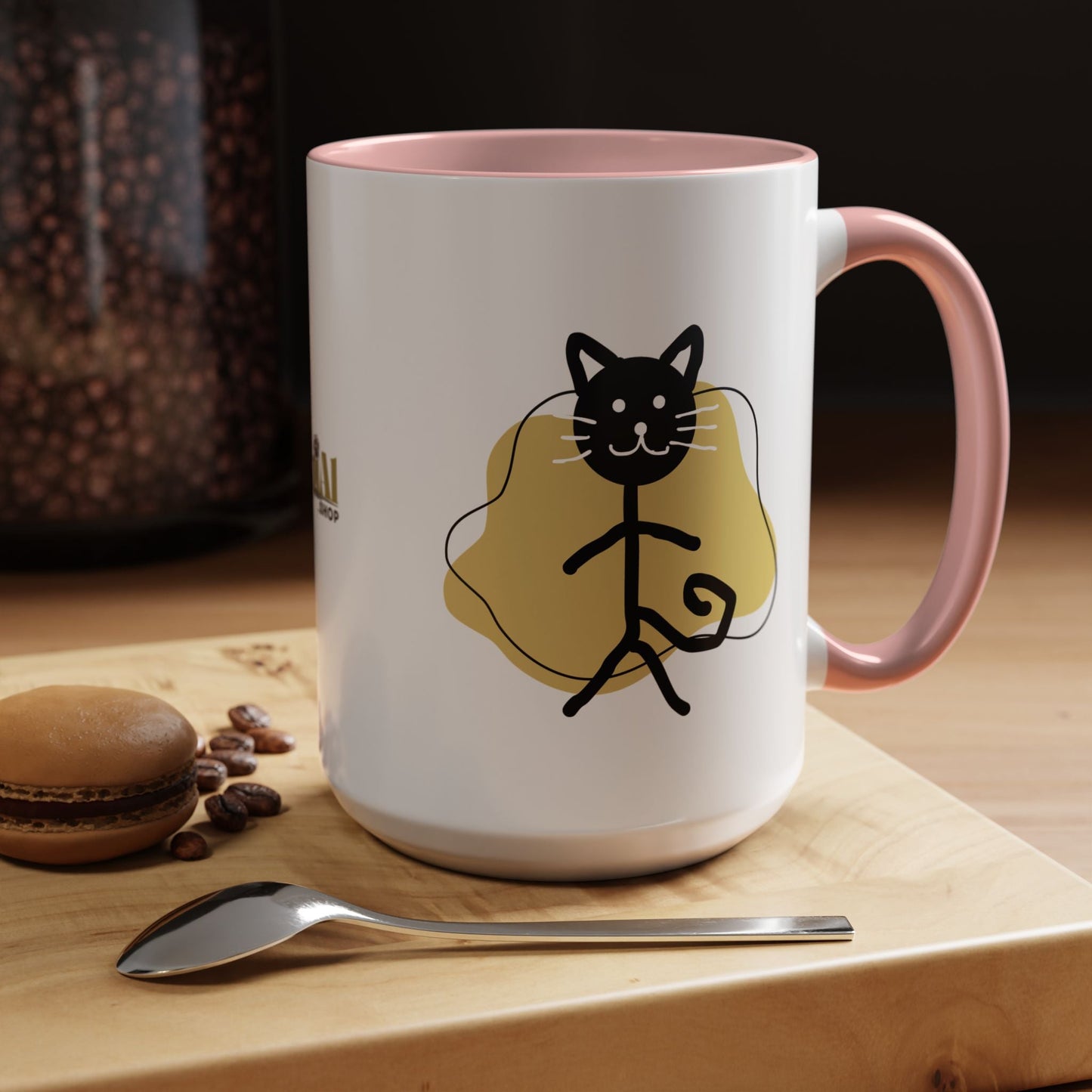 Taza de café con acento de gato juguetón - 11oz y 15oz