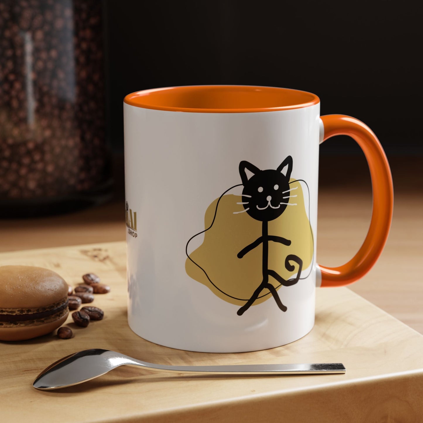 Taza de café con acento de gato juguetón - 11oz y 15oz