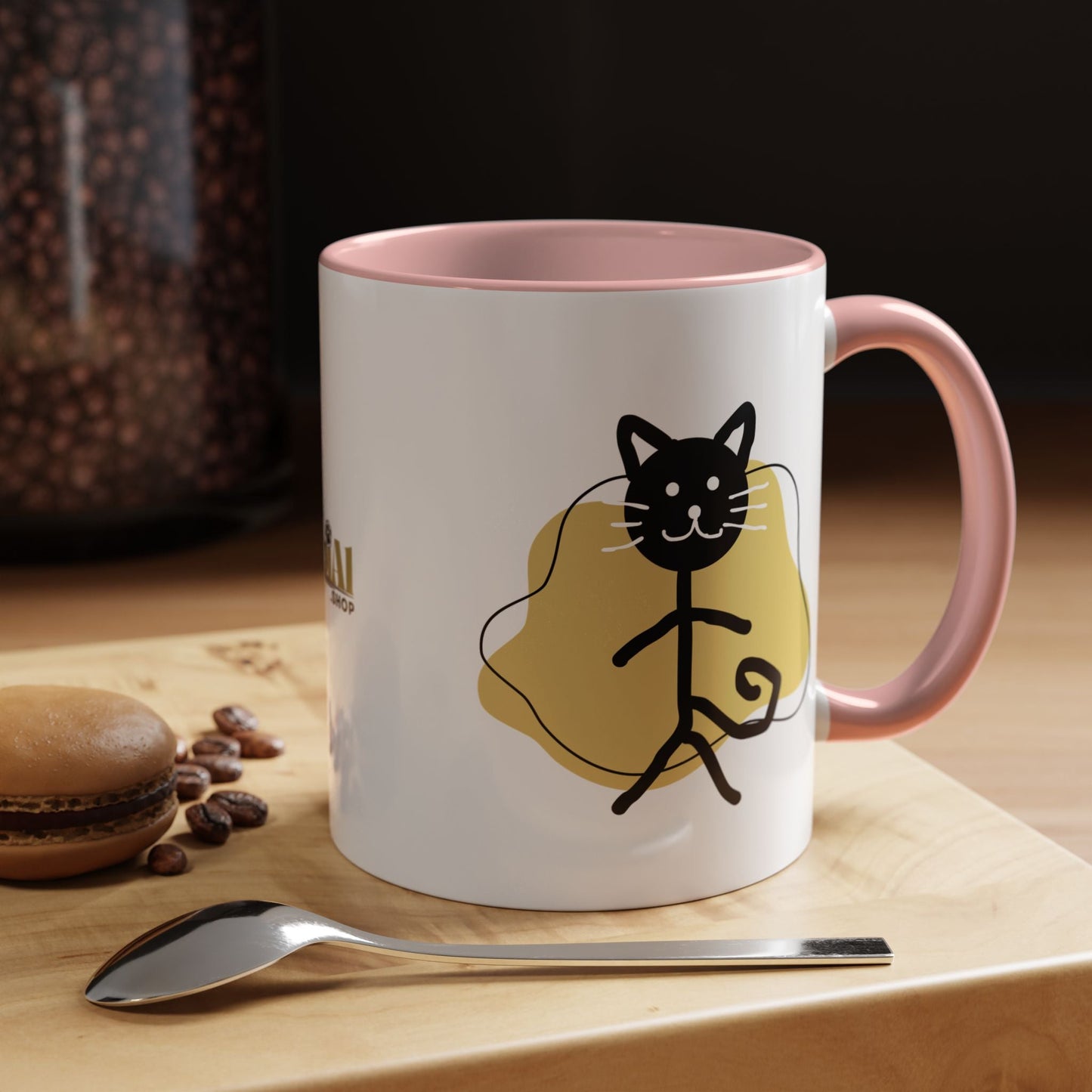 Taza de café con acento de gato juguetón - 11oz y 15oz