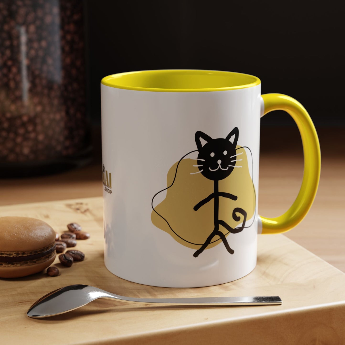 Taza de café con acento de gato juguetón - 11oz y 15oz