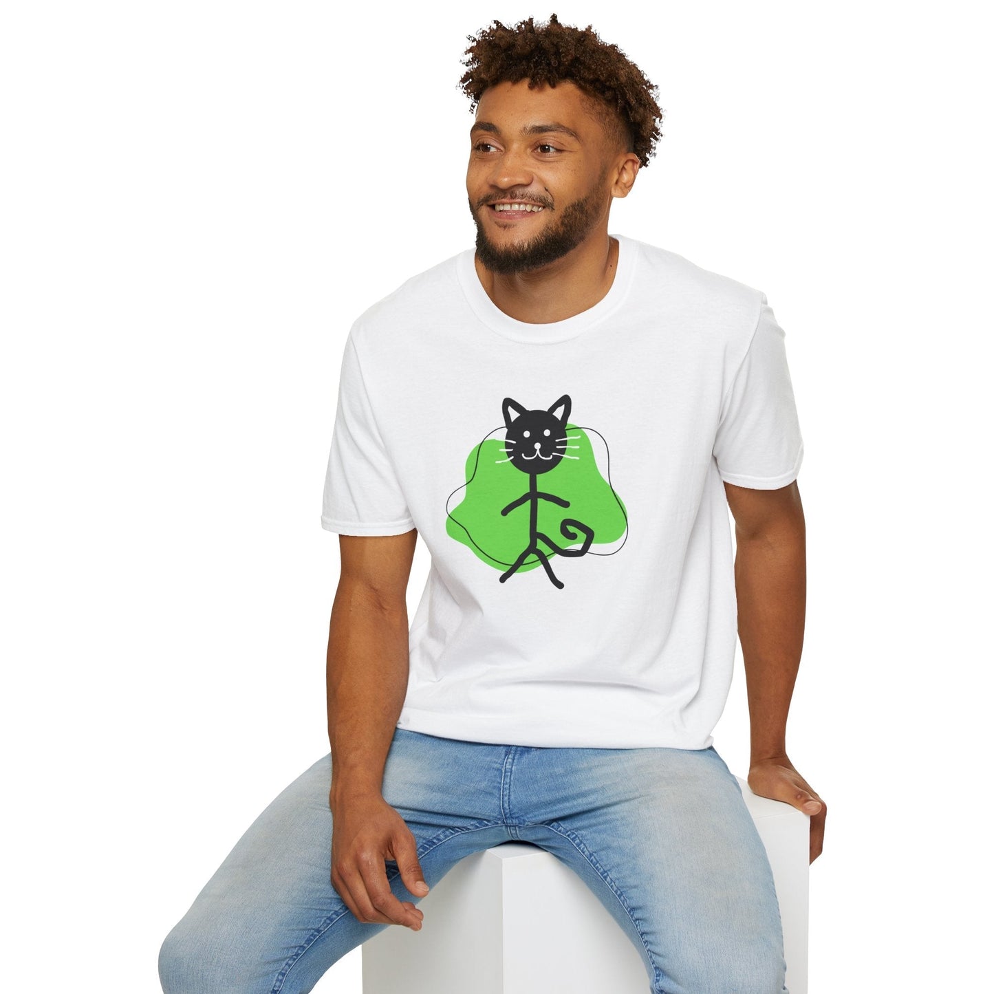 T-shirt graphique chat ludique – Tee unisexe Softstyle