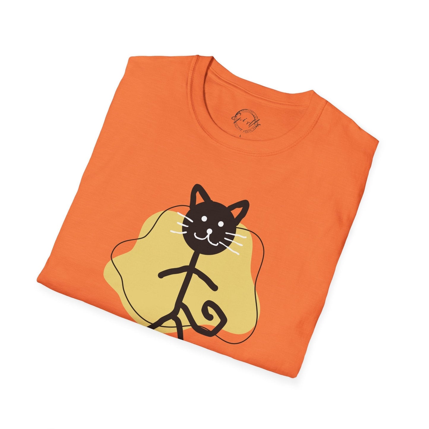 T-shirt graphique chat ludique – Tee unisexe Softstyle