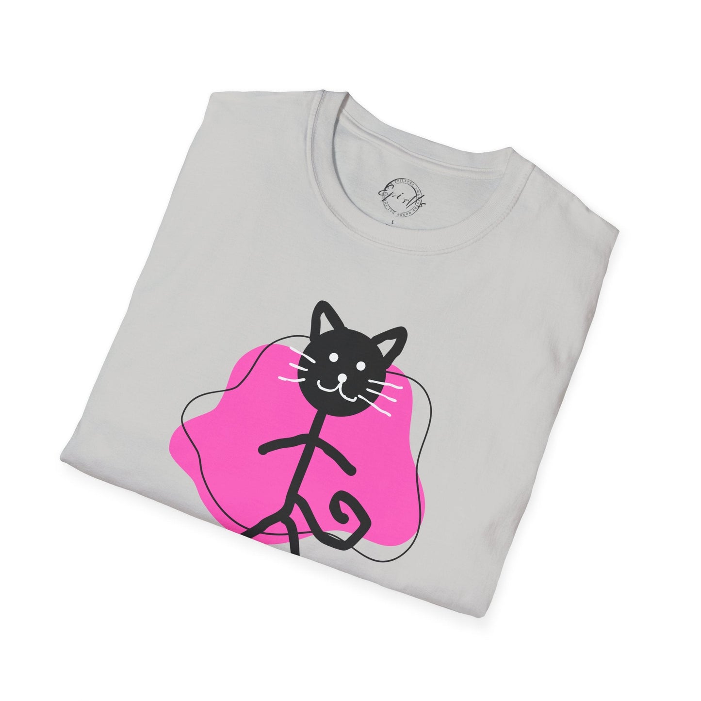 T-shirt graphique chat ludique – Tee unisexe Softstyle