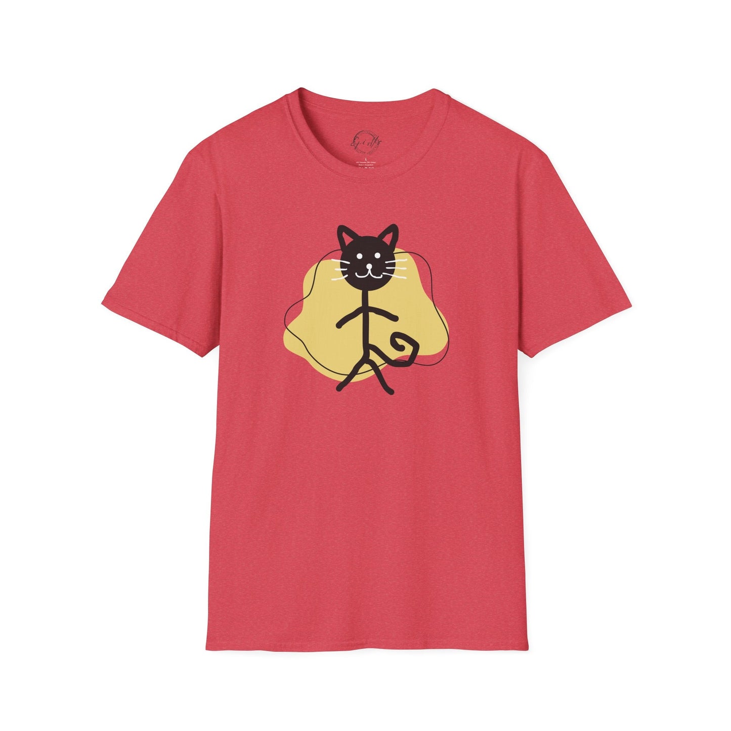 T-shirt graphique chat ludique – Tee unisexe Softstyle