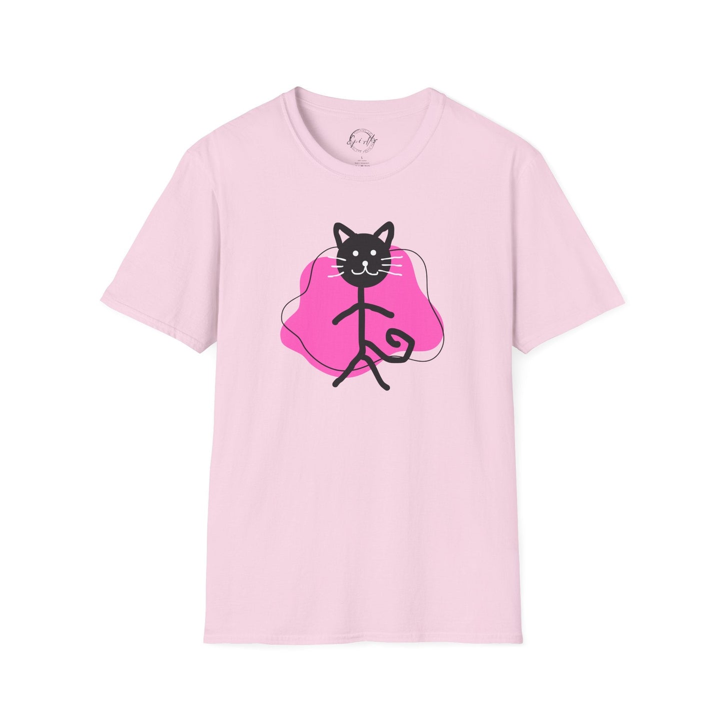 T-shirt graphique chat ludique – Tee unisexe Softstyle