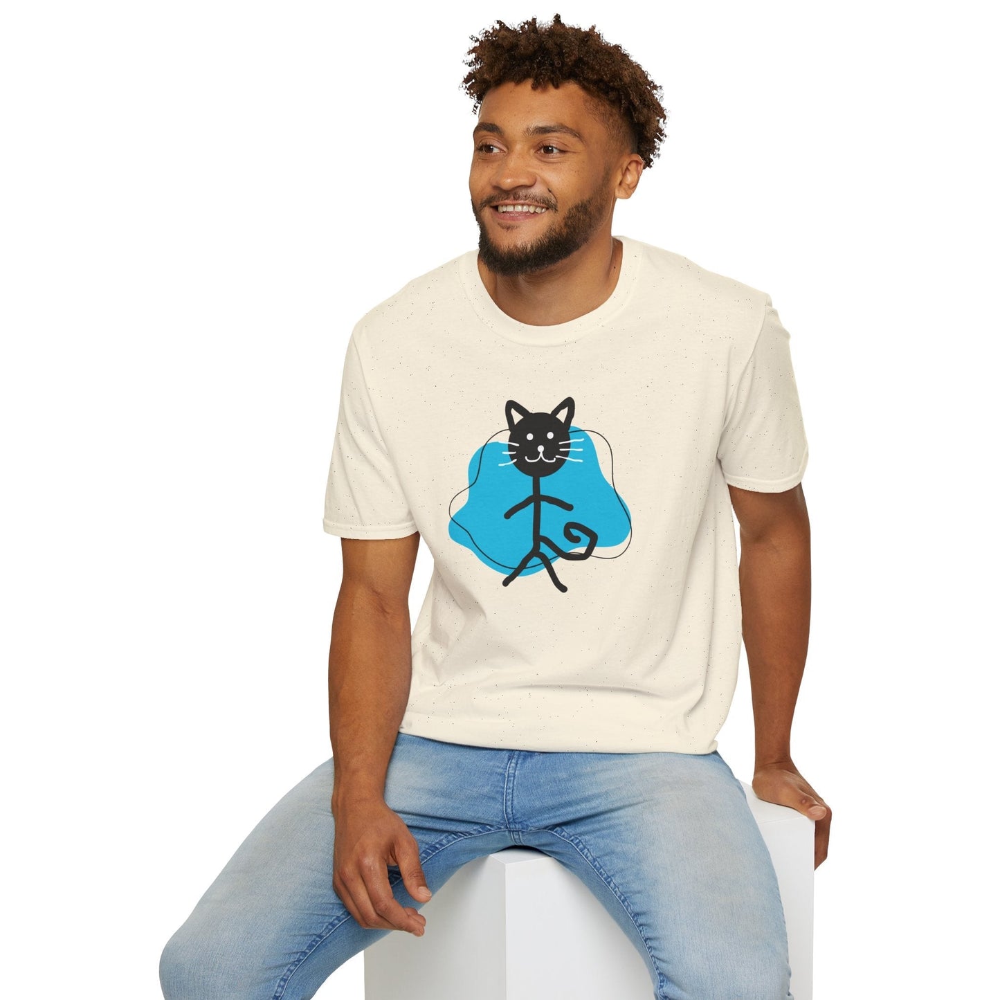 T-shirt graphique chat ludique – Tee unisexe Softstyle